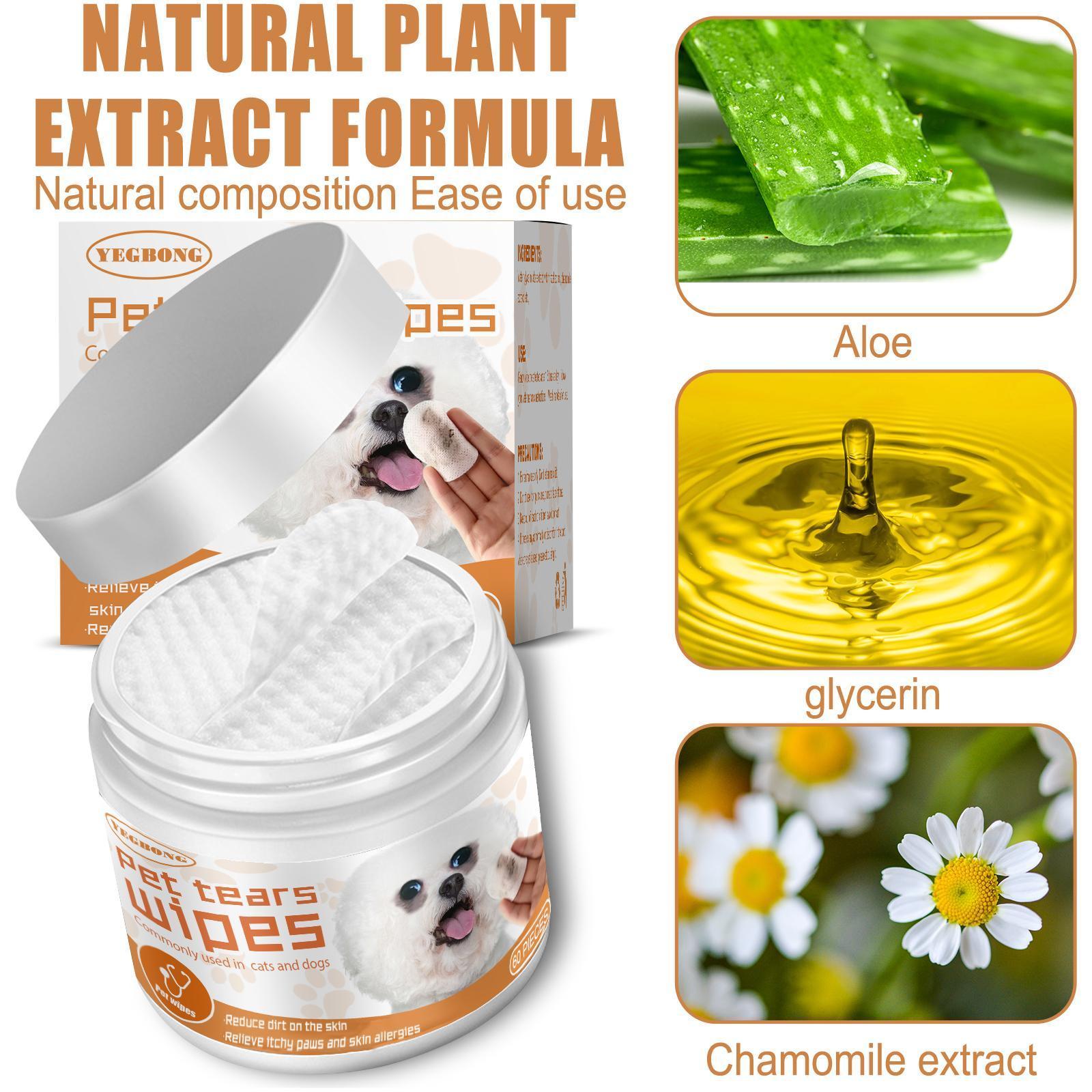 Pet Wipes For Cleaning Dogs And Cats Tear Stains Eye Cleaning Wipes.
