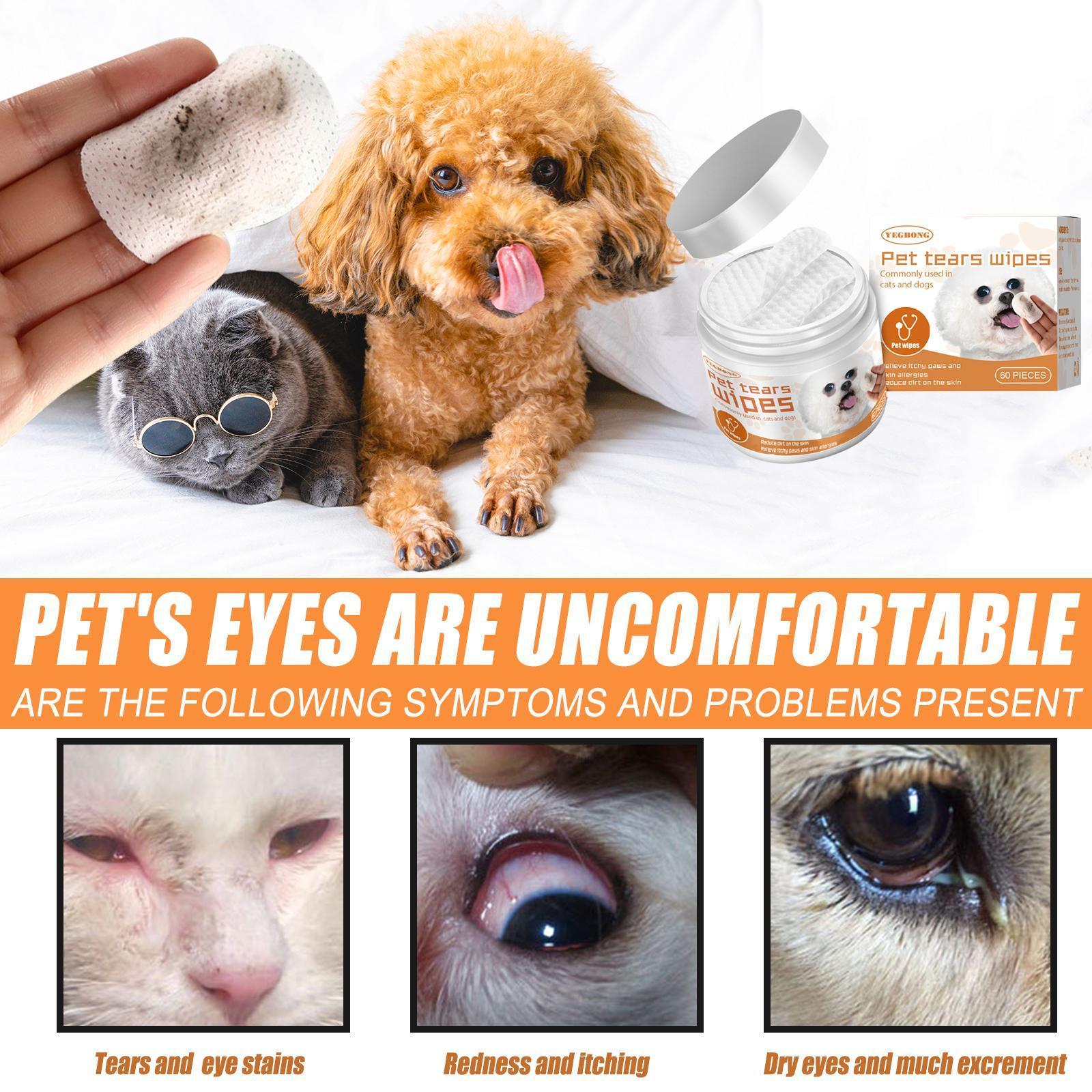 Pet Wipes For Cleaning Dogs And Cats Tear Stains Eye Cleaning Wipes.
