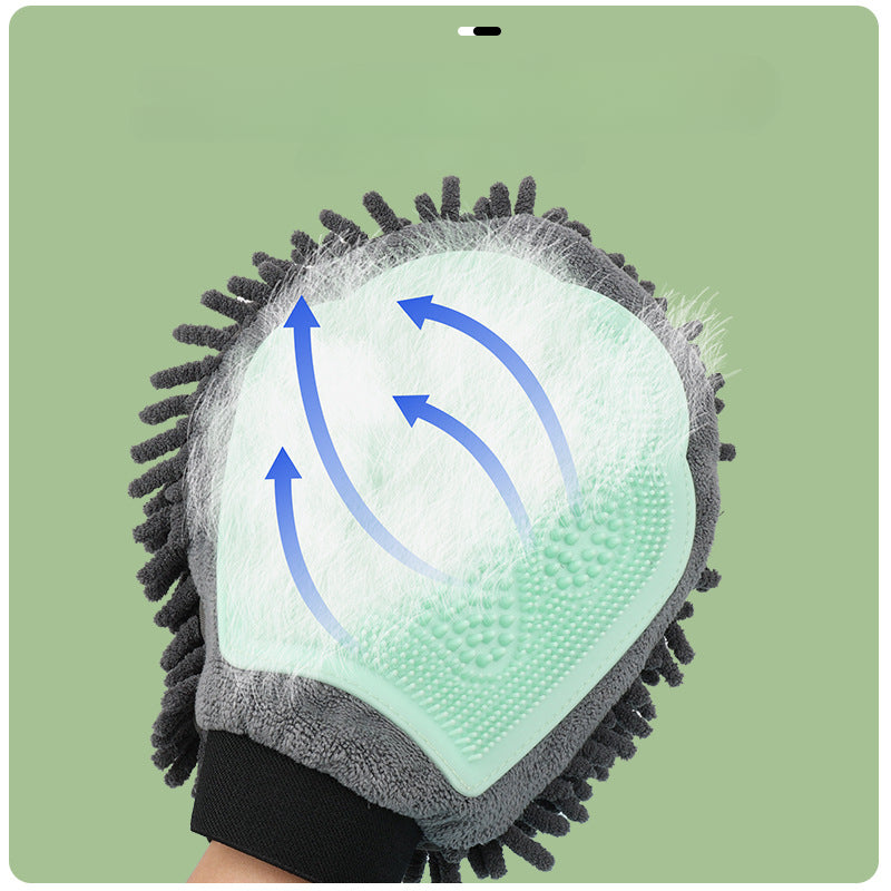 Pet Bathing Brush 2-in-1 Grooming Glove Elegant Dog Grooming