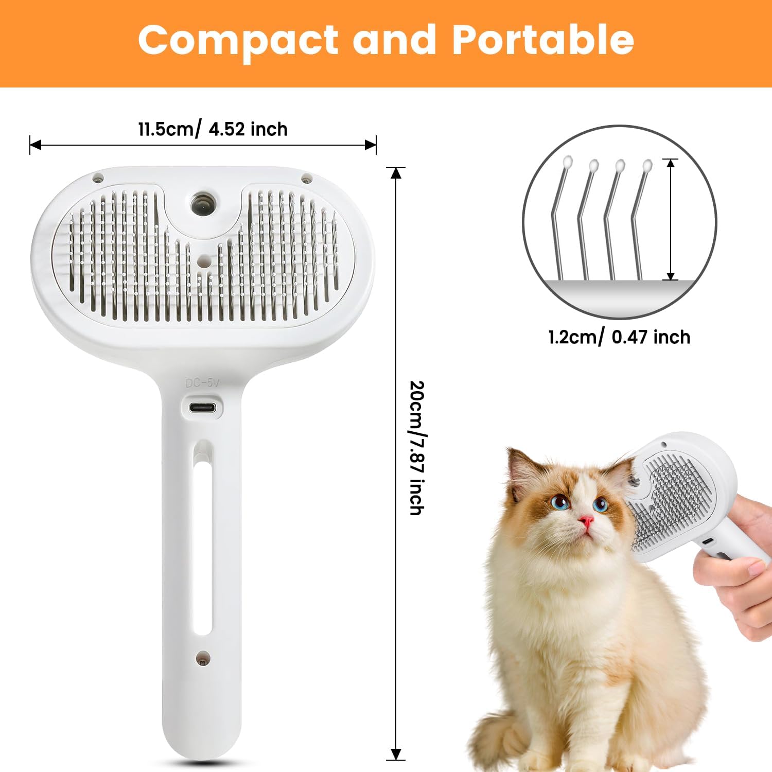 3 In 1 Cat & pet Steam Brush steam long and short haired.